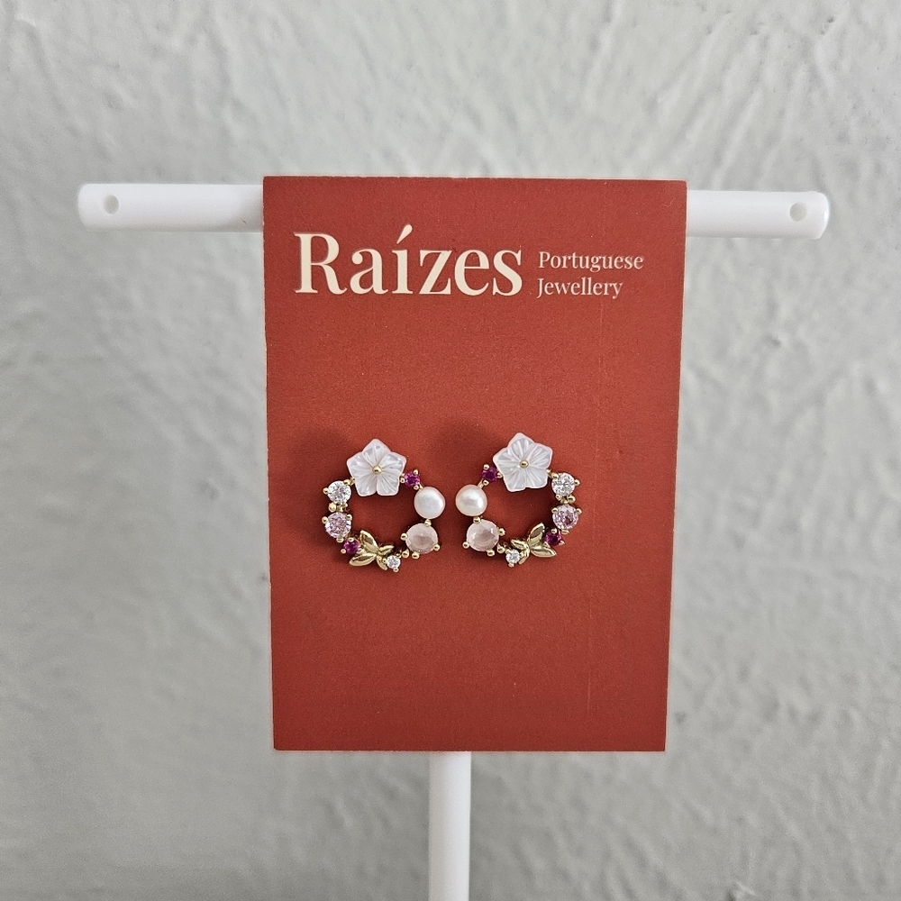 NWT Raízes Portuguese Jewellery Butterfly And Floral Wreath Style Earrings